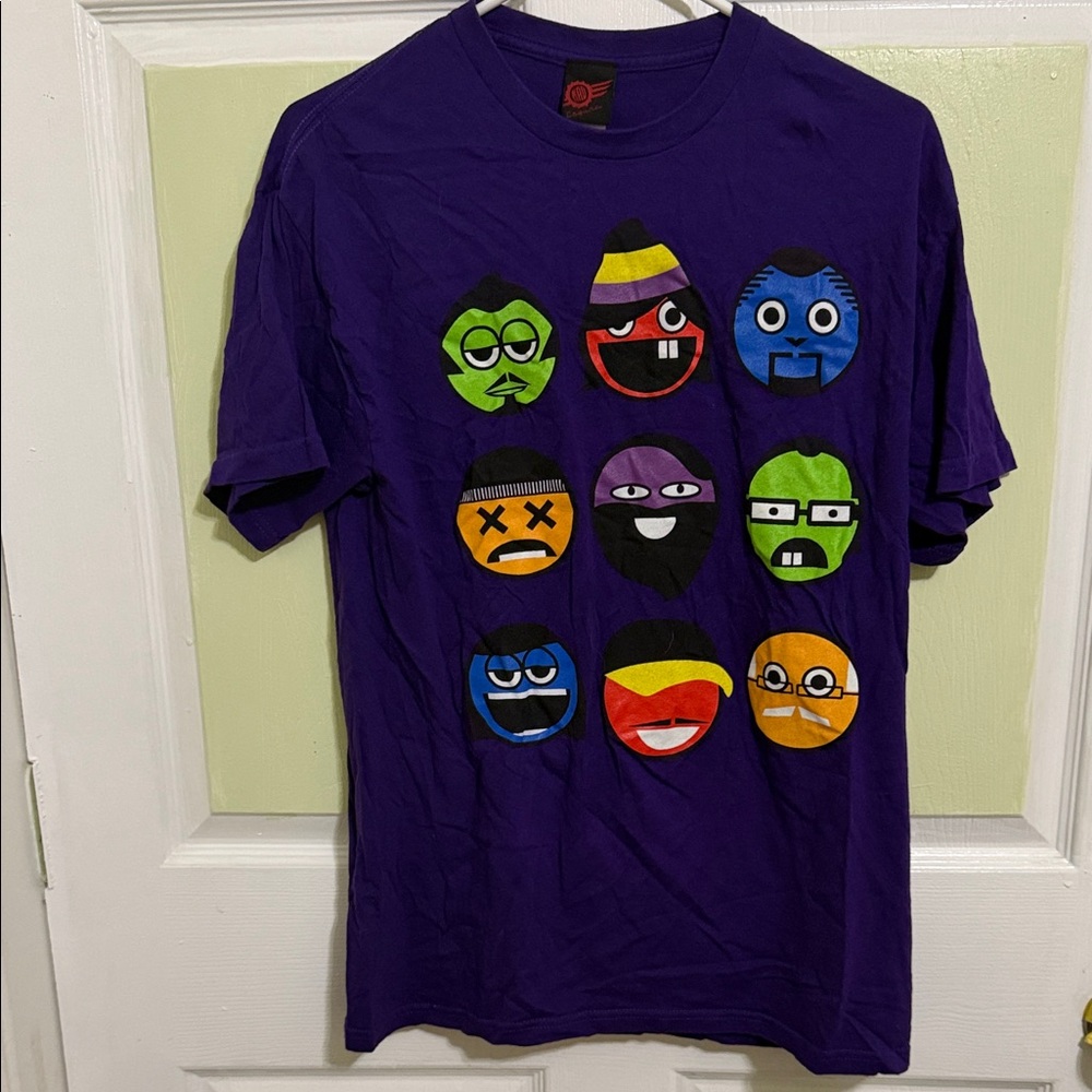 (2024) MAD Engine Men’s Emoji Purple Graphic Tee, Size: Small